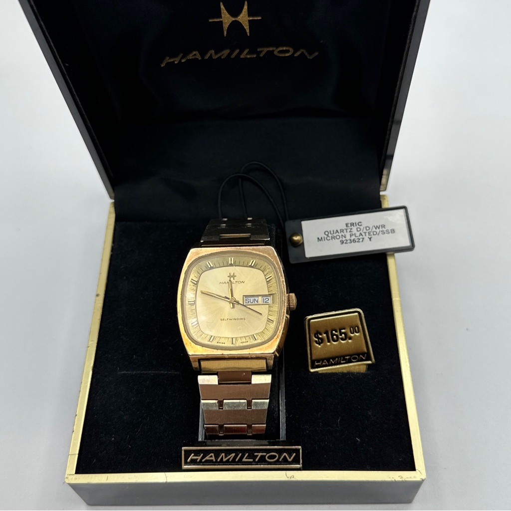 Vintage Hamilton Self Winding Watch 17 Jewels Water Resistant Swiss Rare Square